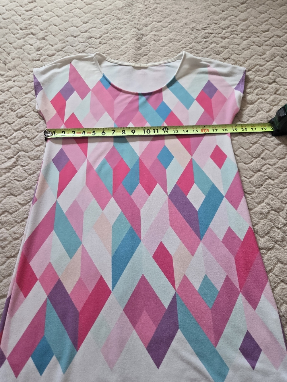 12 Pm by Mon Ami Multicolor Pastel Diamond Geo Black Pattern, Size Medium - Picture 4 of 6